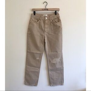 Free People Dakota Straight Leg Khaki Jeans